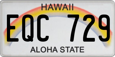 HI license plate EQC729