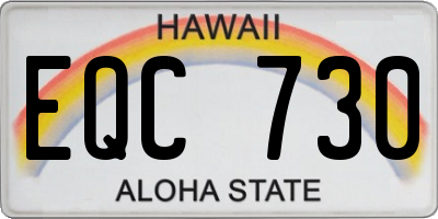 HI license plate EQC730