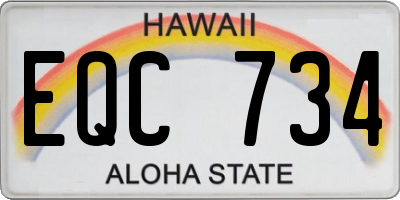 HI license plate EQC734