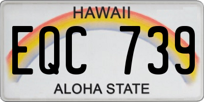 HI license plate EQC739