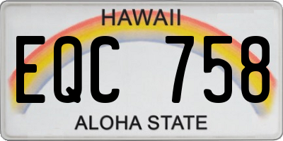 HI license plate EQC758