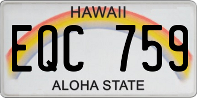 HI license plate EQC759