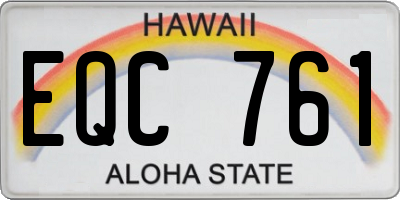 HI license plate EQC761