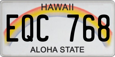 HI license plate EQC768