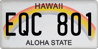 HI license plate EQC801