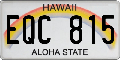HI license plate EQC815
