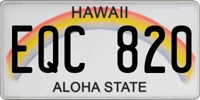 HI license plate EQC820
