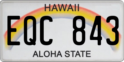 HI license plate EQC843