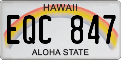 HI license plate EQC847