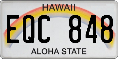HI license plate EQC848