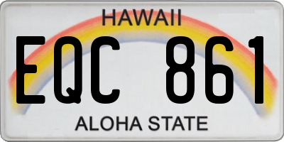 HI license plate EQC861