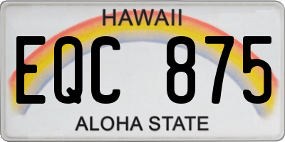 HI license plate EQC875