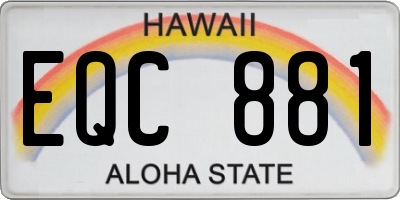 HI license plate EQC881