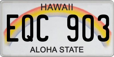 HI license plate EQC903