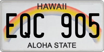 HI license plate EQC905
