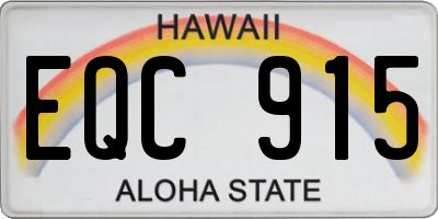 HI license plate EQC915