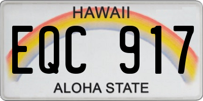 HI license plate EQC917