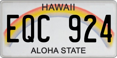 HI license plate EQC924
