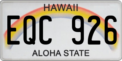 HI license plate EQC926