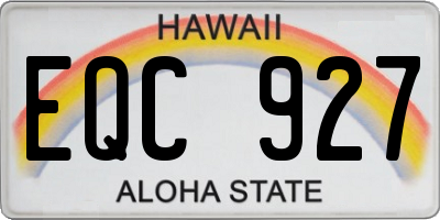 HI license plate EQC927