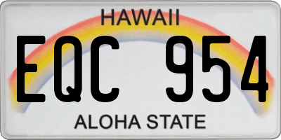 HI license plate EQC954