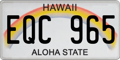 HI license plate EQC965