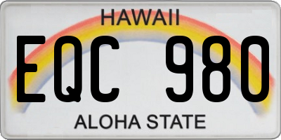 HI license plate EQC980