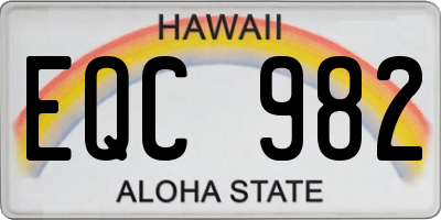 HI license plate EQC982