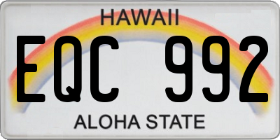 HI license plate EQC992