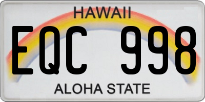 HI license plate EQC998