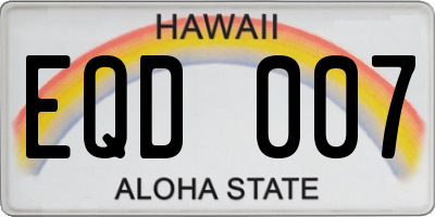HI license plate EQD007