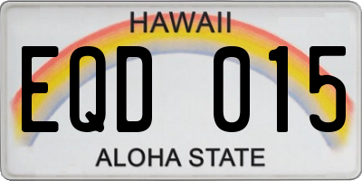 HI license plate EQD015