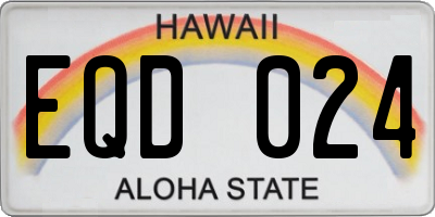HI license plate EQD024