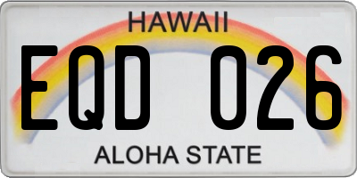 HI license plate EQD026