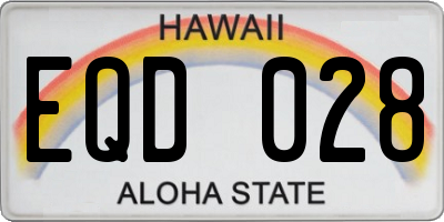 HI license plate EQD028