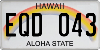HI license plate EQD043