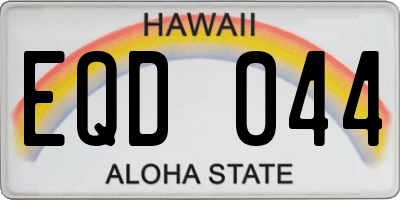 HI license plate EQD044