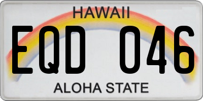 HI license plate EQD046