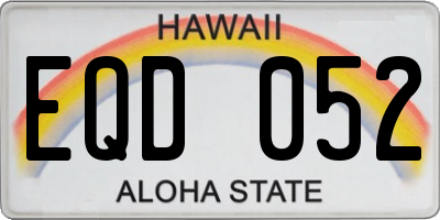 HI license plate EQD052
