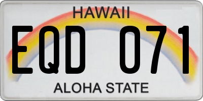 HI license plate EQD071