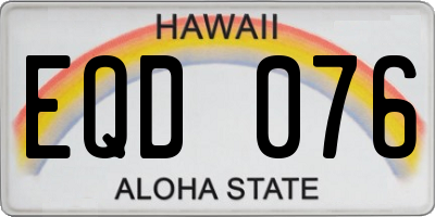 HI license plate EQD076