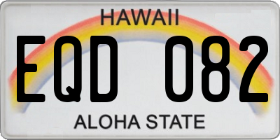 HI license plate EQD082
