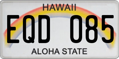 HI license plate EQD085