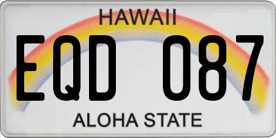 HI license plate EQD087