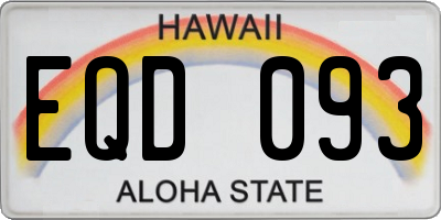 HI license plate EQD093