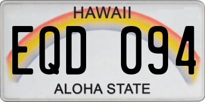 HI license plate EQD094