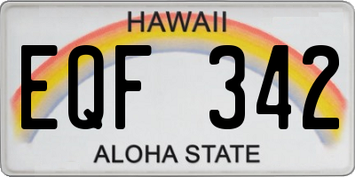 HI license plate EQF342