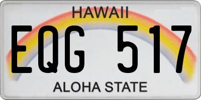HI license plate EQG517