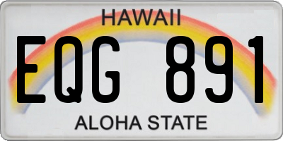 HI license plate EQG891