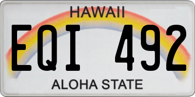 HI license plate EQI492